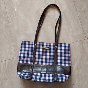 Longaberger Blue Plaid Handbag